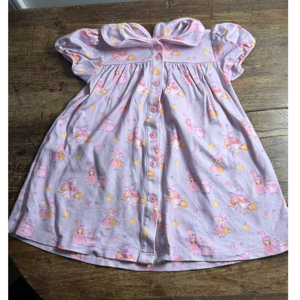 James & Lottie Witch Button front pima cotton dress size 2T
